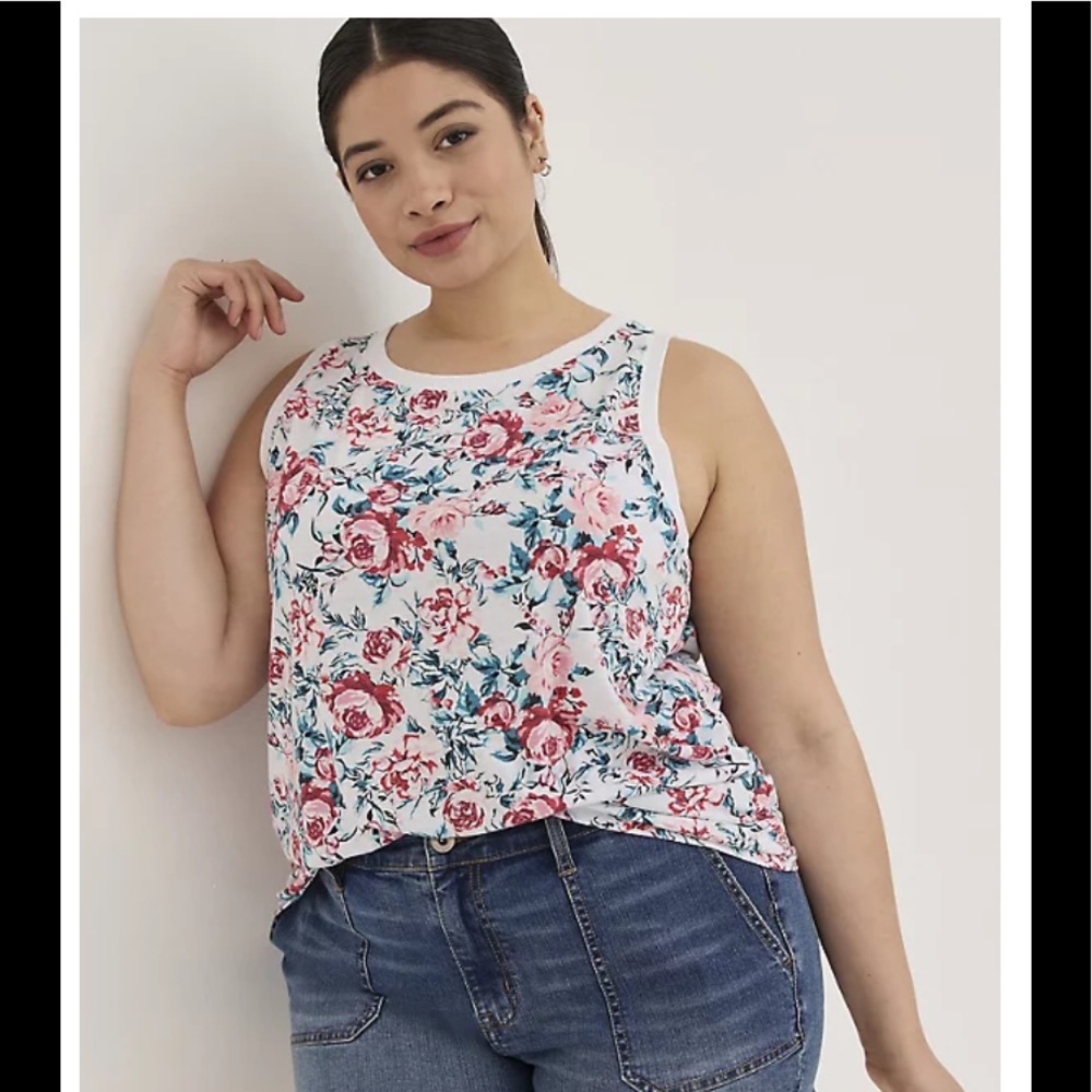 Torrid White Floral Tank